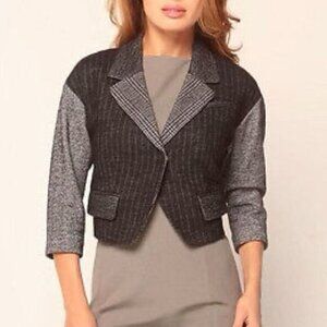 Diane von Furstenberg Keys Drape Wool Blend Blazer Jacket Sz 8 US